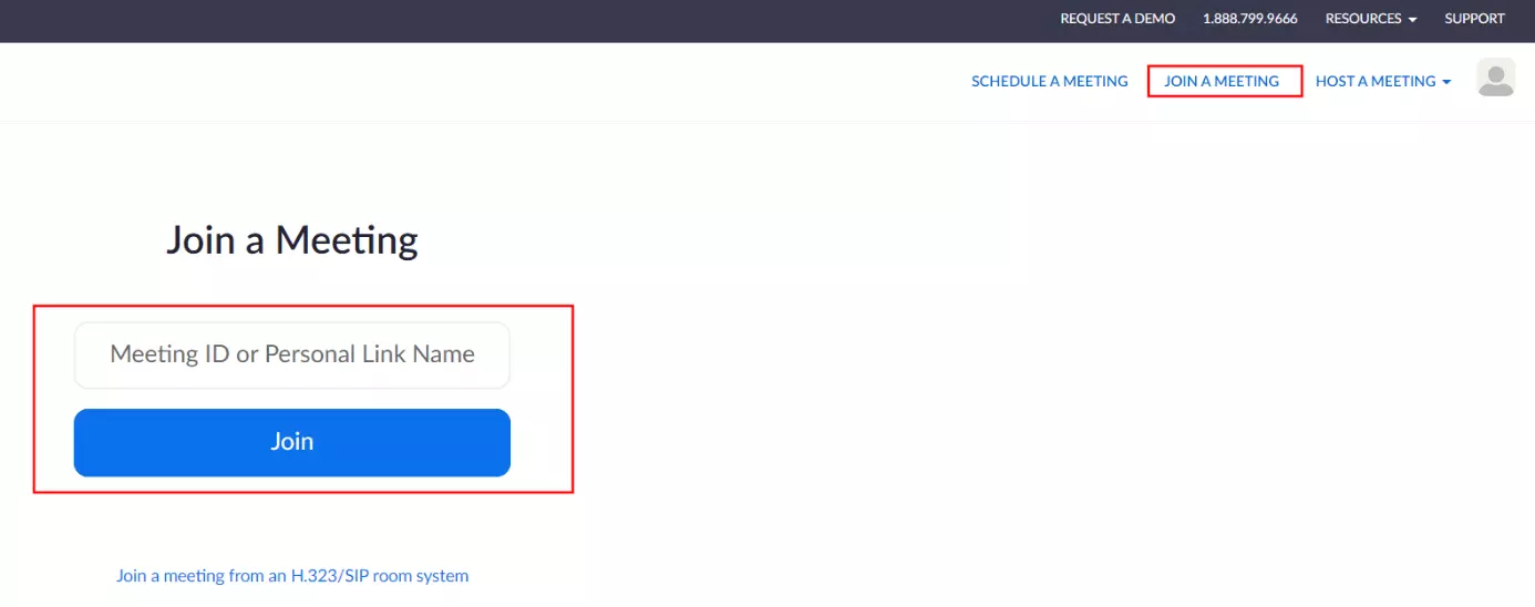 Immagine: Applicazione web di Zoom: pulsante “Entra in una riunione”