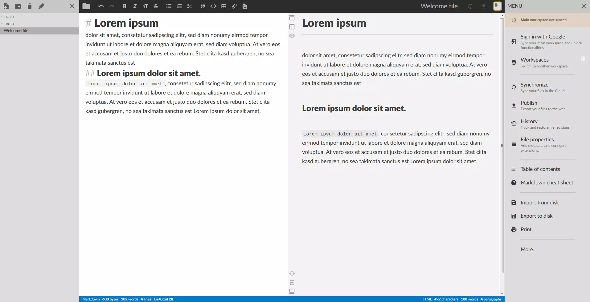 Immagine: Markdown editor online StackEdit