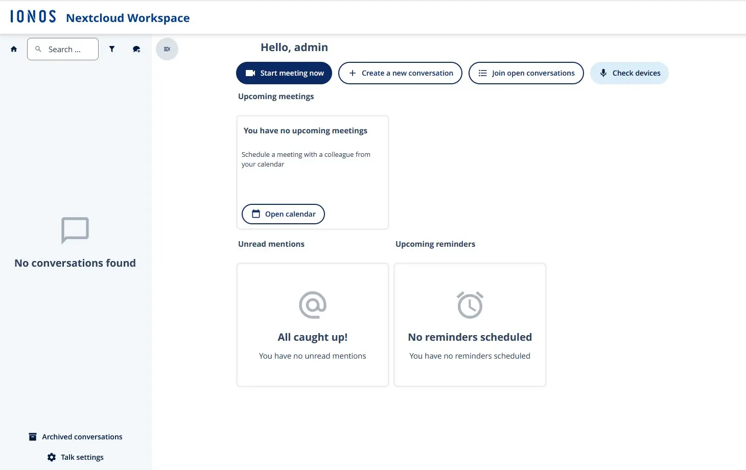 Nextcloud Workspace: Talk Immagine: Nextcloud Workspace: Talk