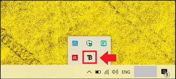 Immagine: L’app TranslucentTB nell’area di notifica nella barra delle applicazioni
