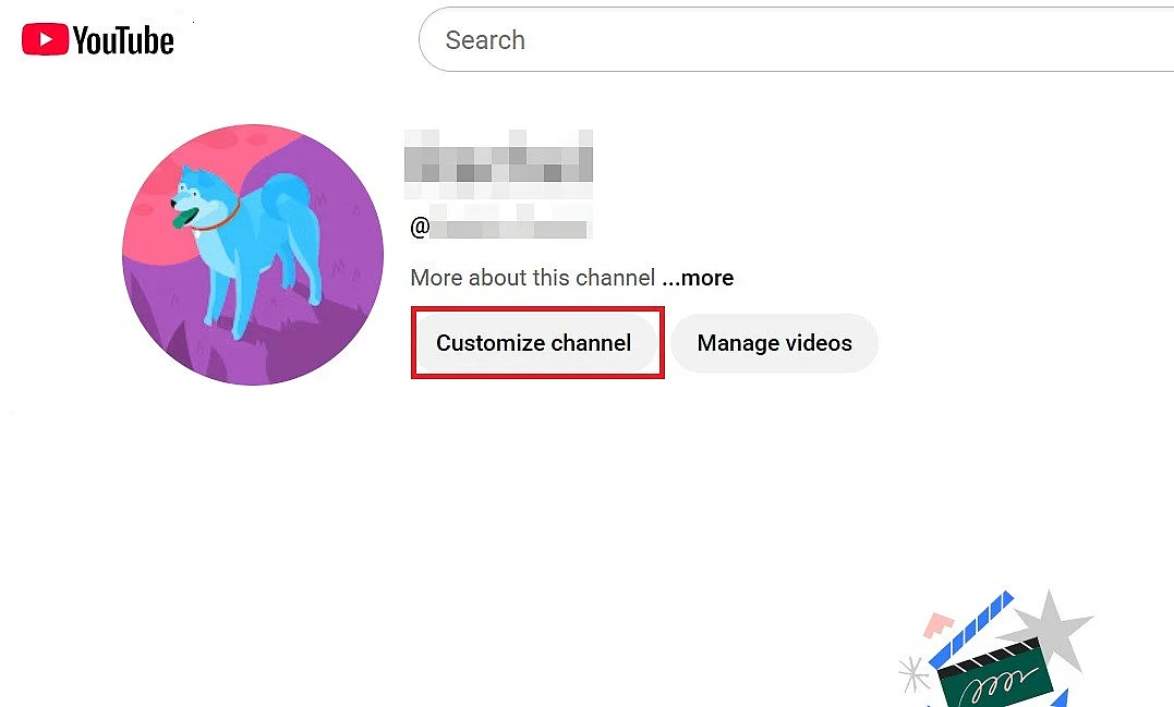 Pulsante “Personalizza canale” nel menu del canale YouTube Immagine: Pulsante “Personalizza canale” nel menu del canale YouTube