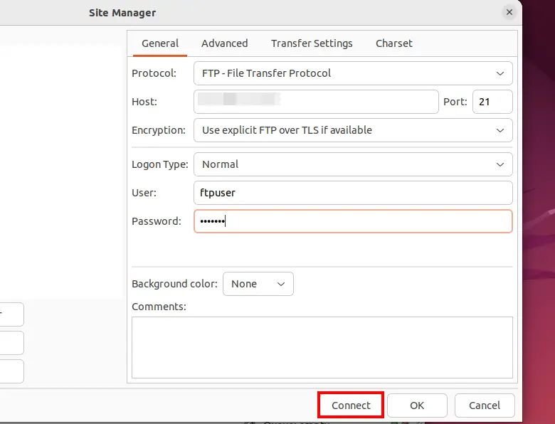Gestore siti di FileZilla Immagine: Gestore siti di FileZilla