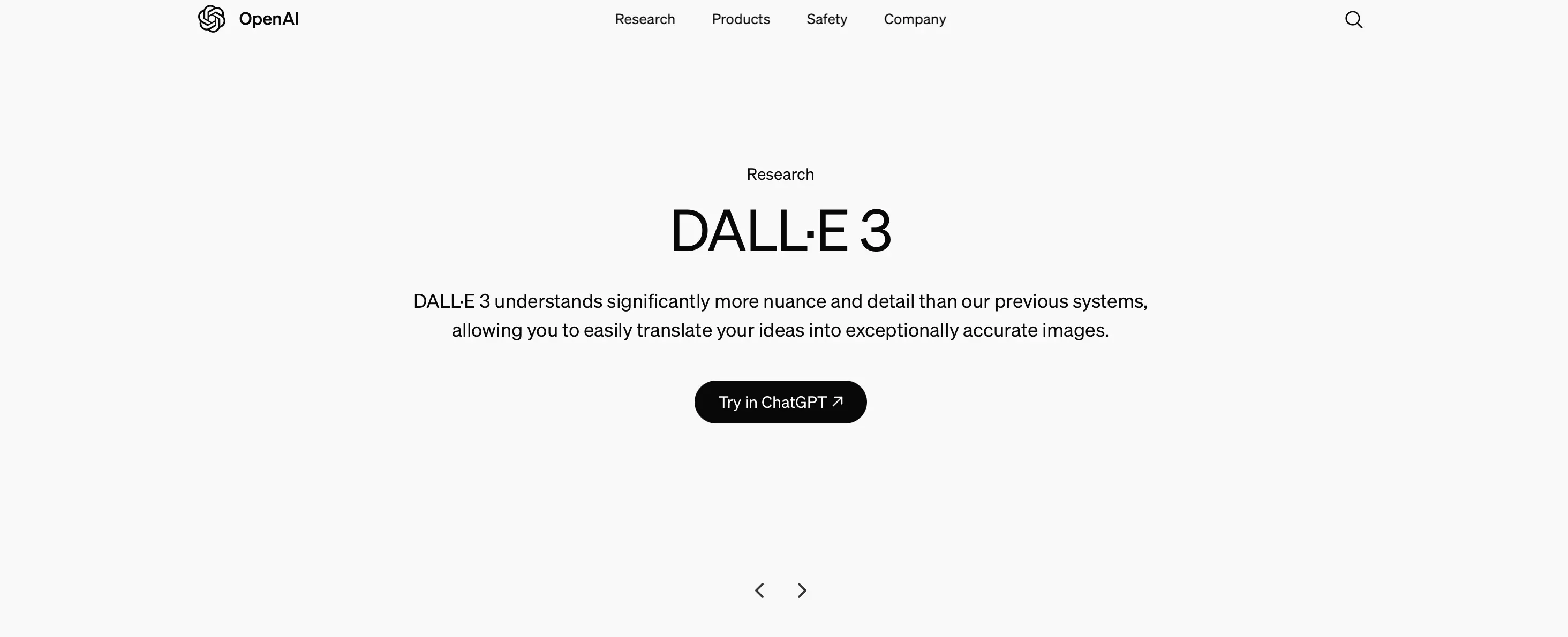 Screenshot del sito web di Dall-E 3 Immagine: Screenshot del sito web di Dall-E 3