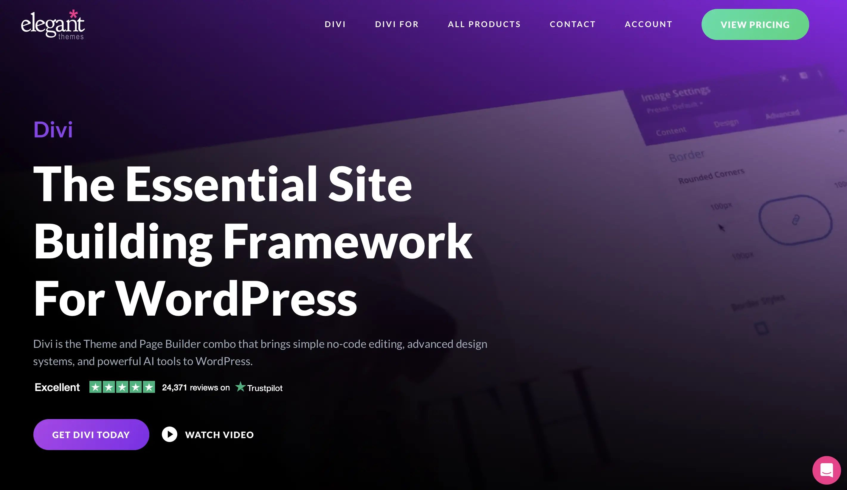 Screenshot del sito web di Divi Immagine: Screenshot del sito web di Divi