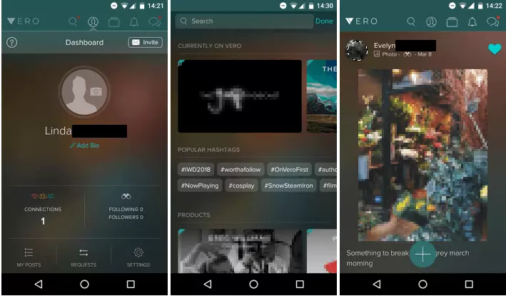 Interfaccia utente di Vero