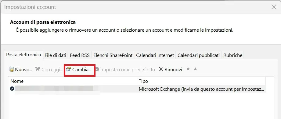 Immagine: Impostazioni account di Outlook: riepilogo degli account e-mail collegati