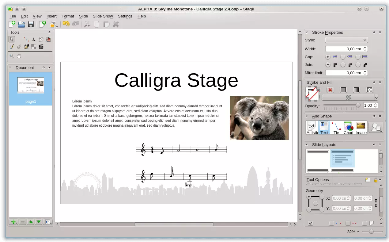 Immagine: Screenshot di Calligra