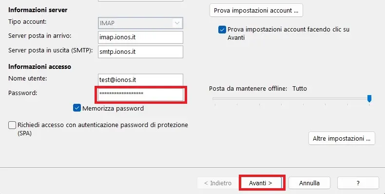 Immagine: Outlook 365: informazioni di accesso e server