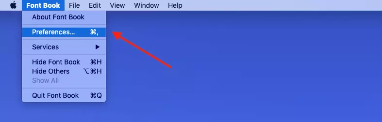 Immagine: Mac: installare font: preferenze di Libro Font