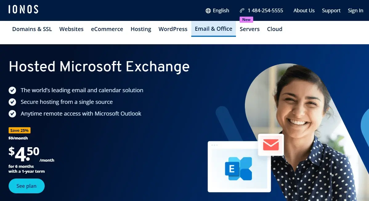 Hosted Microsoft Exchange di IONOS Immagine: Hosted Microsoft Exchange di IONOS