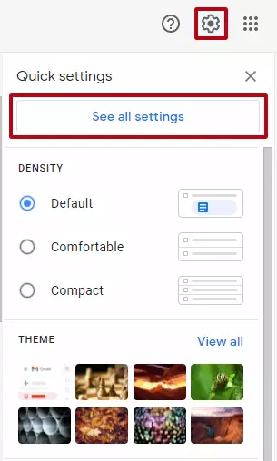 Client Gmail: azione “Visualizza tutte le impostazioni”