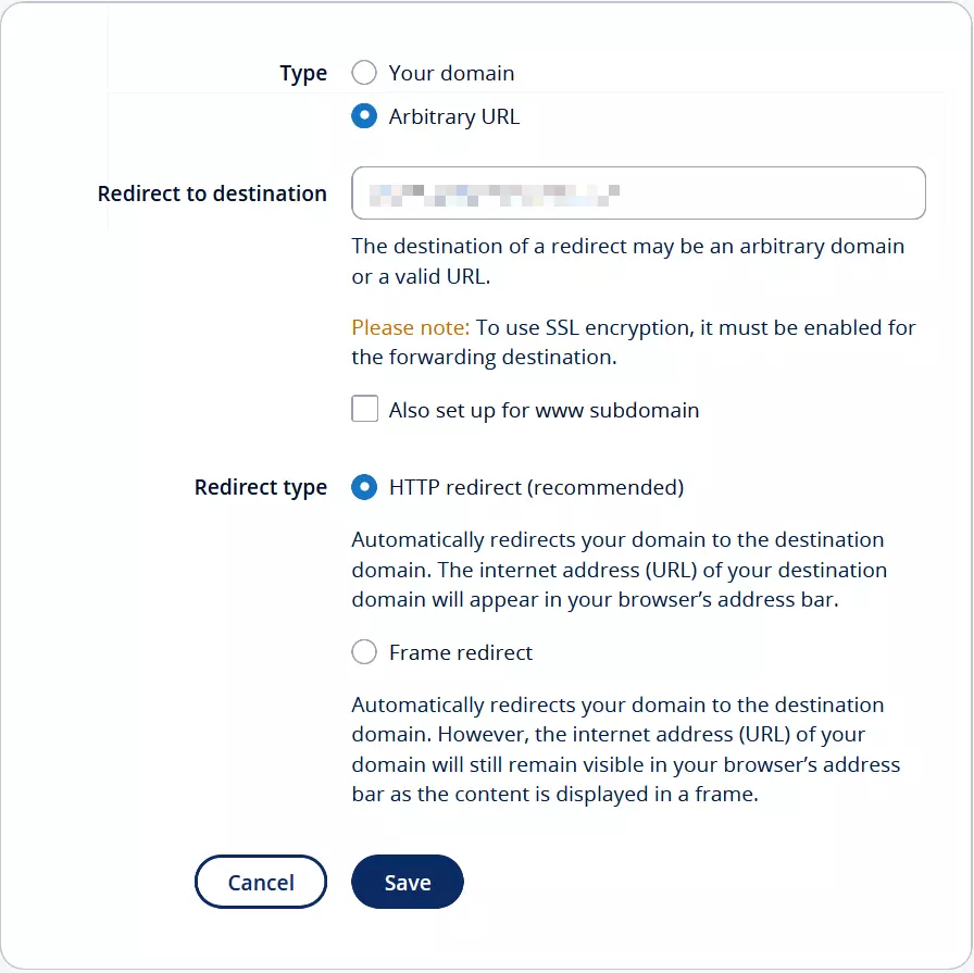 Impostazione di un reindirizzamento di dominio nel Cloud Panel di IONOS Impostazione di un reindirizzamento di dominio nel Cloud Panel di IONOS