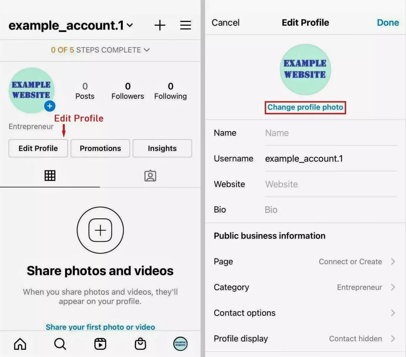 Modificare l’immagine del profilo Instagram con iPhone