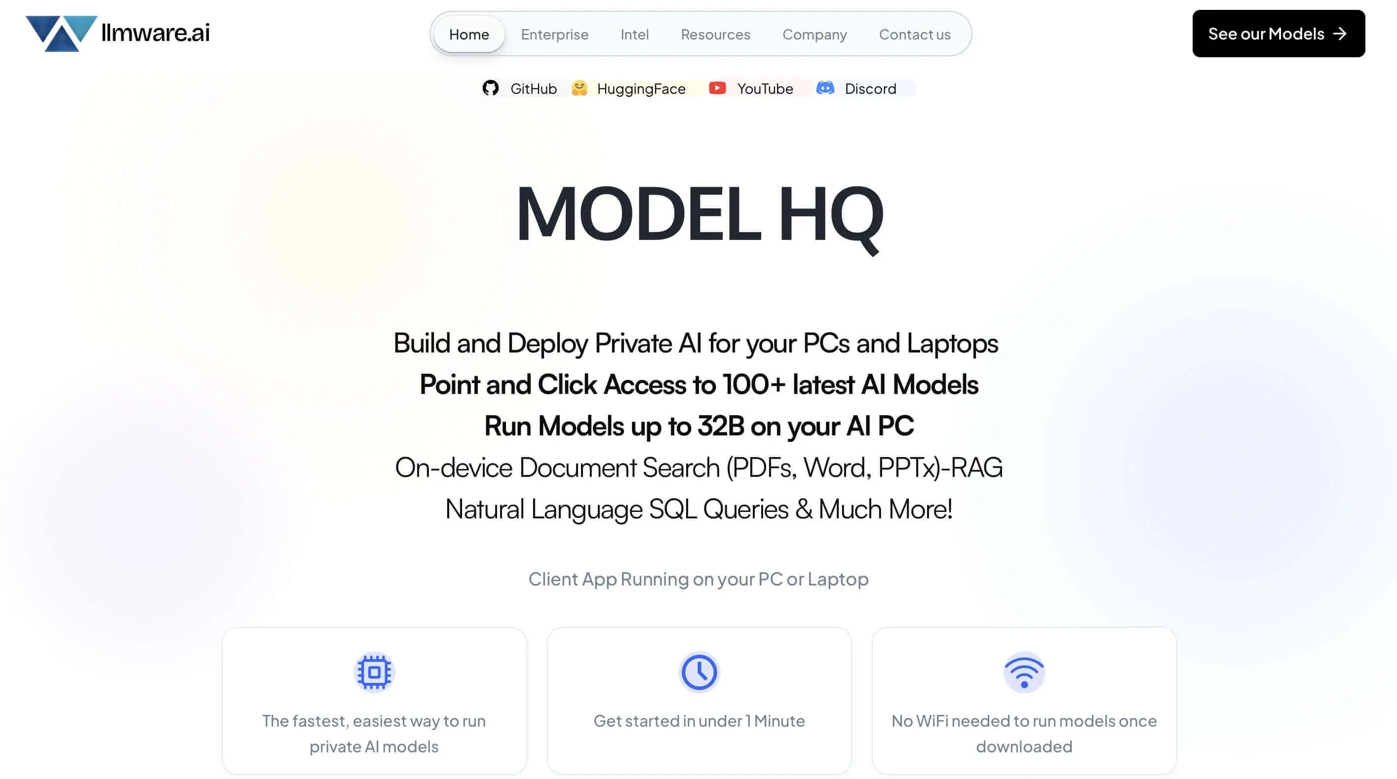 Immagine: Screenshot del sito web di LLMWare