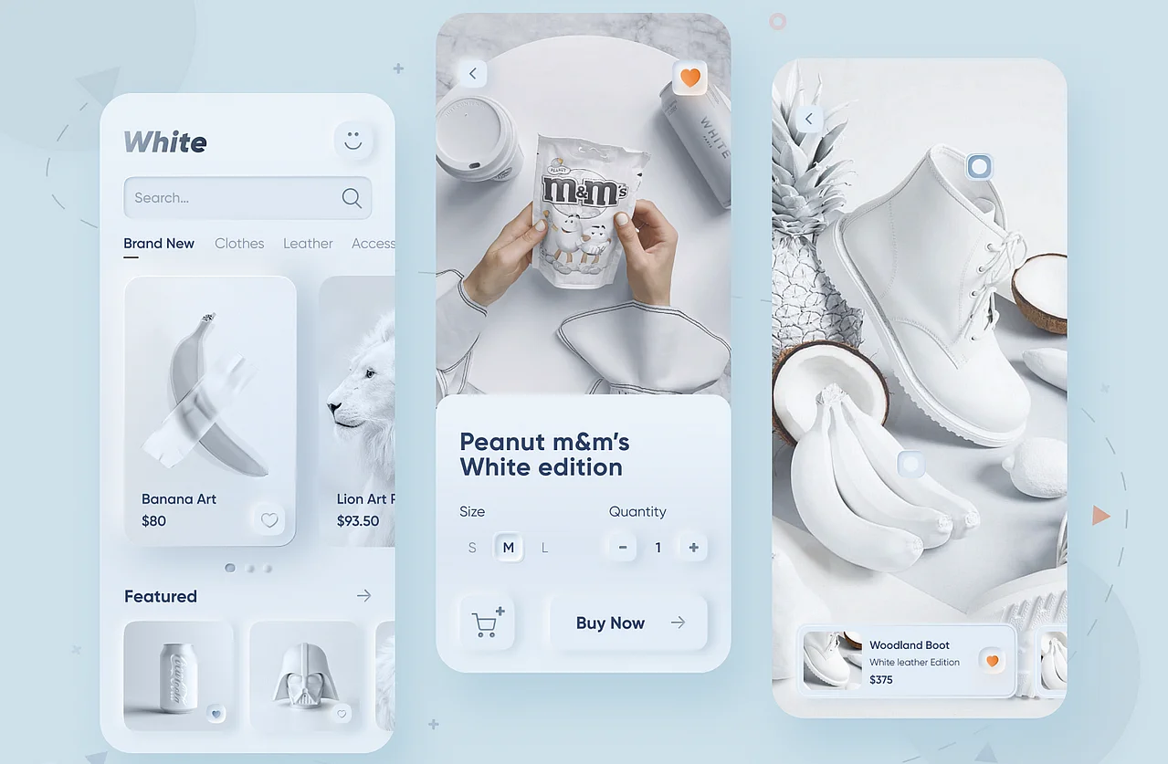 Immagine: Screenshot di un esempio di web design neumorfico