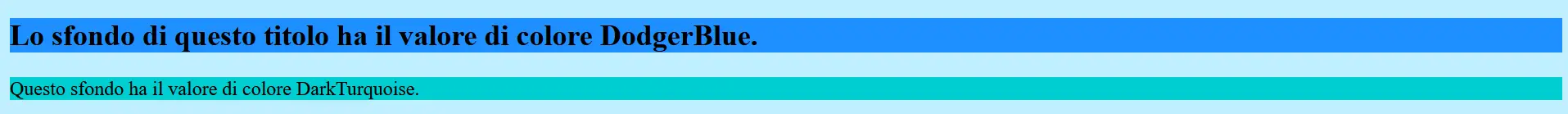 Esempio: tre sfondi HTML di colori diversi Immagine: Esempio: tre sfondi HTML di colori diversi