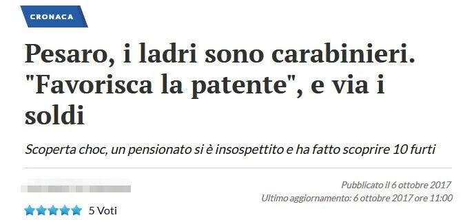 Immagine: Screenshot dell’intestazione di un articolo della testata online del Resto del Carlino