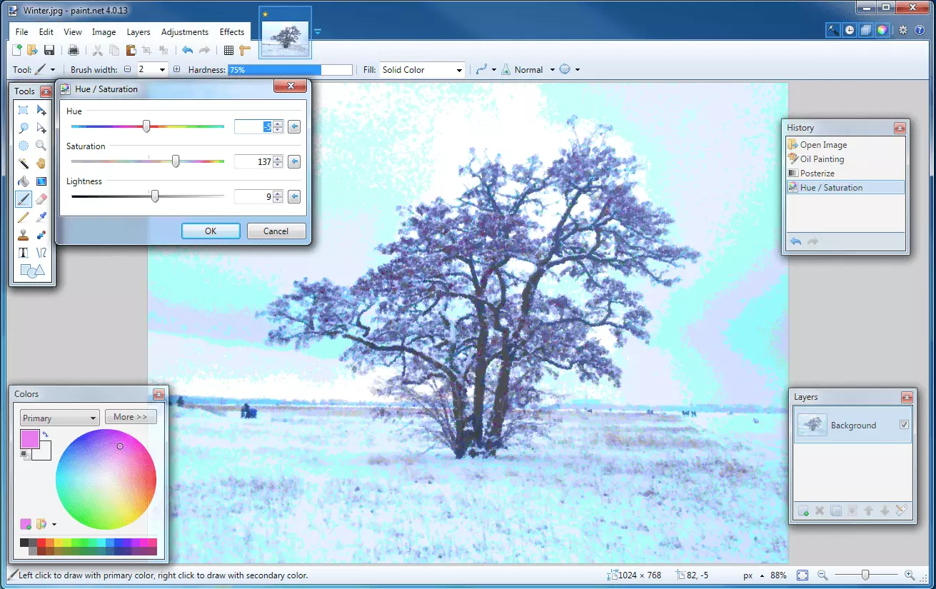 Screenshot di Paint.NET