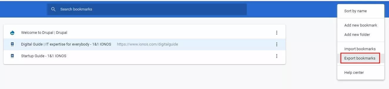 Immagine: Chrome: “Esporta preferiti”