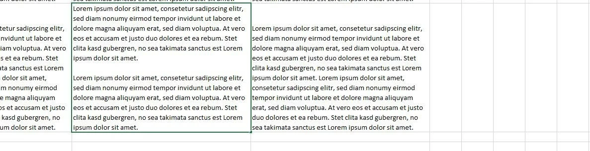Immagine: Doppia interruzione di riga: Excel 2016