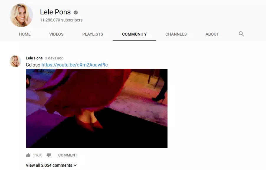 Immagine: La scheda Community su YouTube