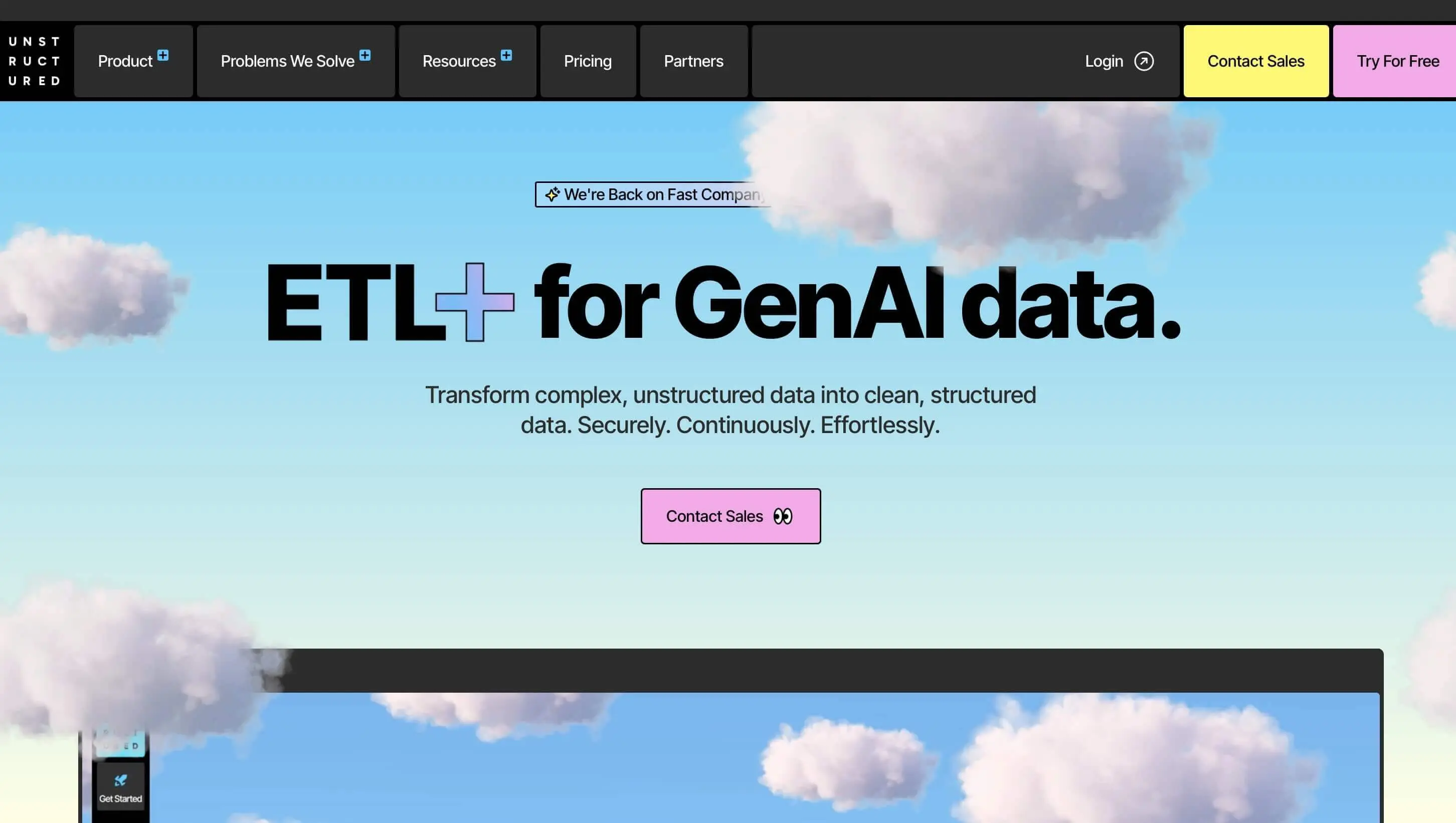Immagine: Screenshot del sito web di Unstructured.io