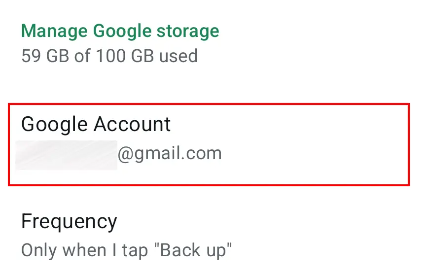 Immagine: Opzione WhatsApp “Backup su Google Drive” (crea backup)