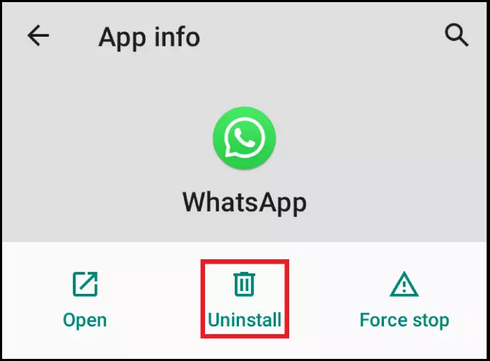 Immagine: Disinstallare WhatsApp tramite le impostazioni del dispositivo