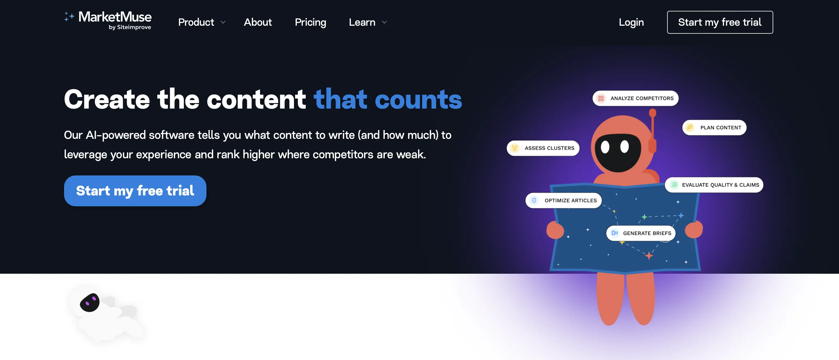 Immagine: Schermata del sito web di MarketMuse