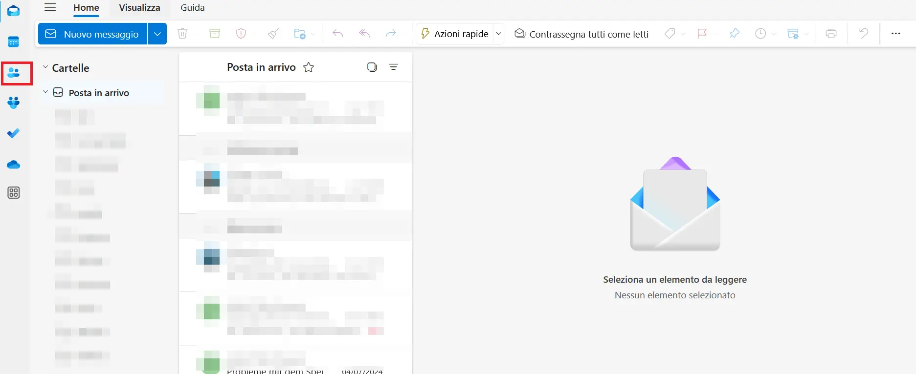 Immagine: Outlook sul Web: posta in arrivo