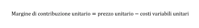 Immagine: Formula per calcolare il margine di contribuzione unitario