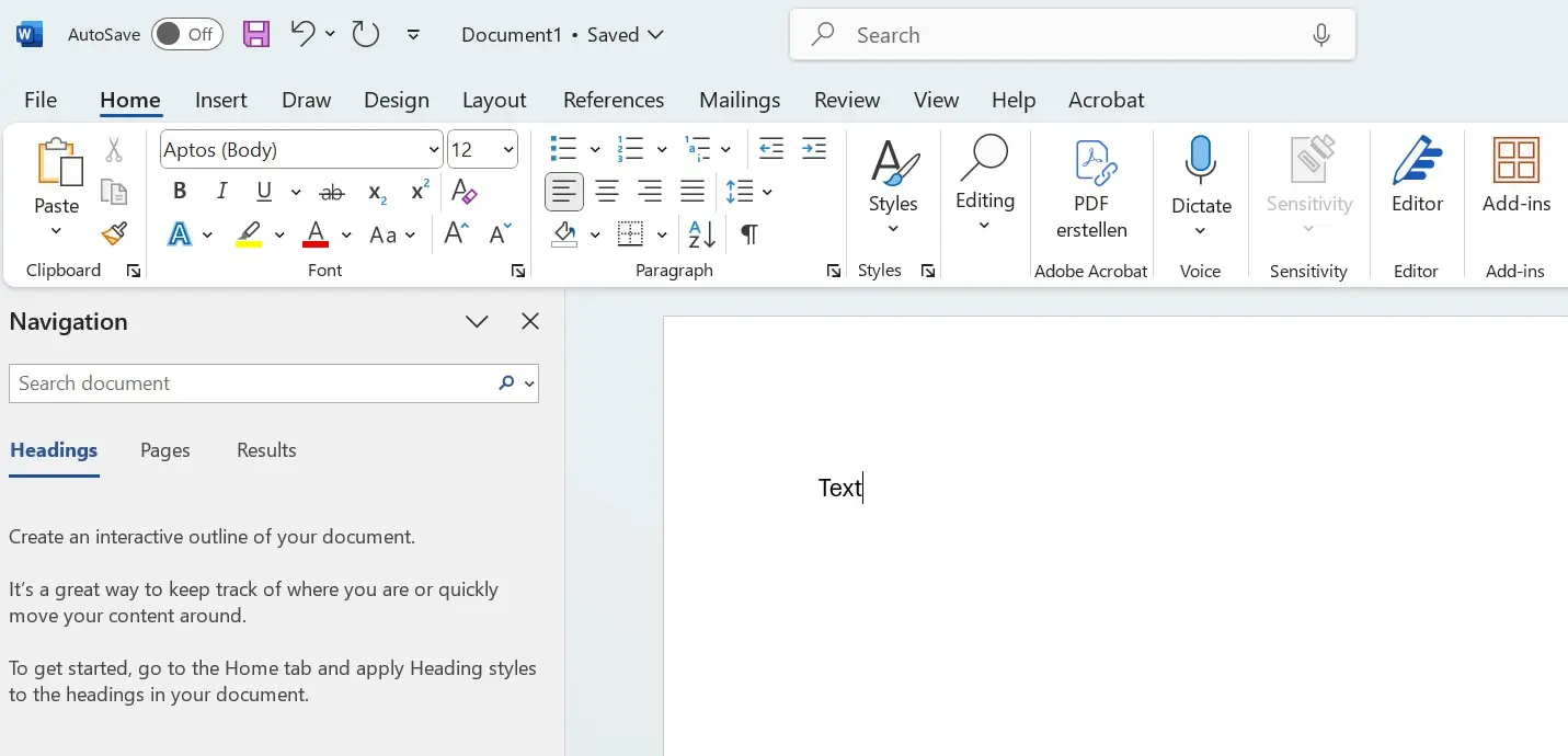Immagine: Schermata di Microsoft Word