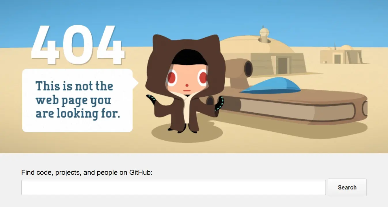 Pagina 404 di GitHub Immagine: Pagina 404 di GitHub