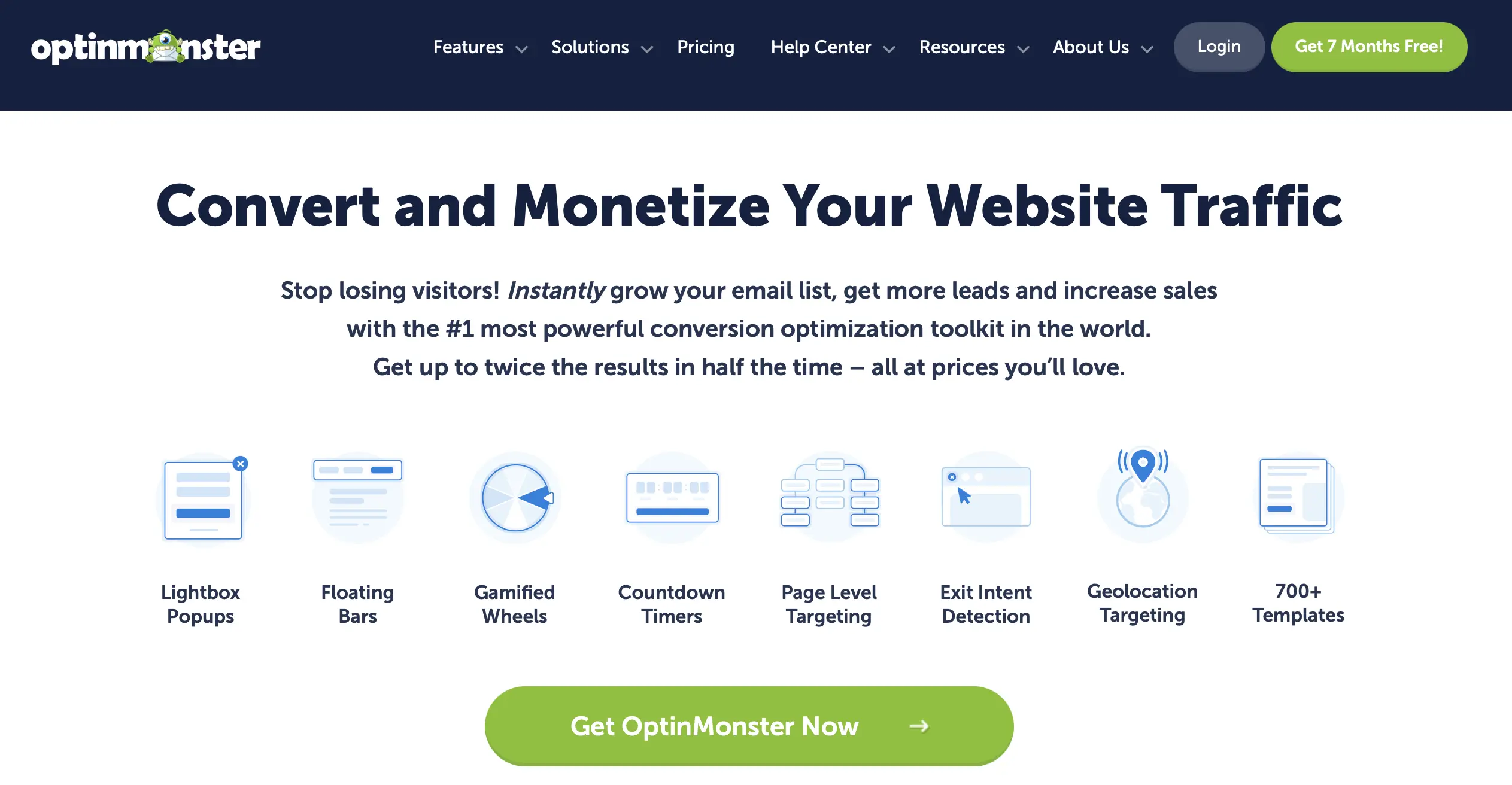 Immagine: Sito del plugin premium per WordPress OptinMonster