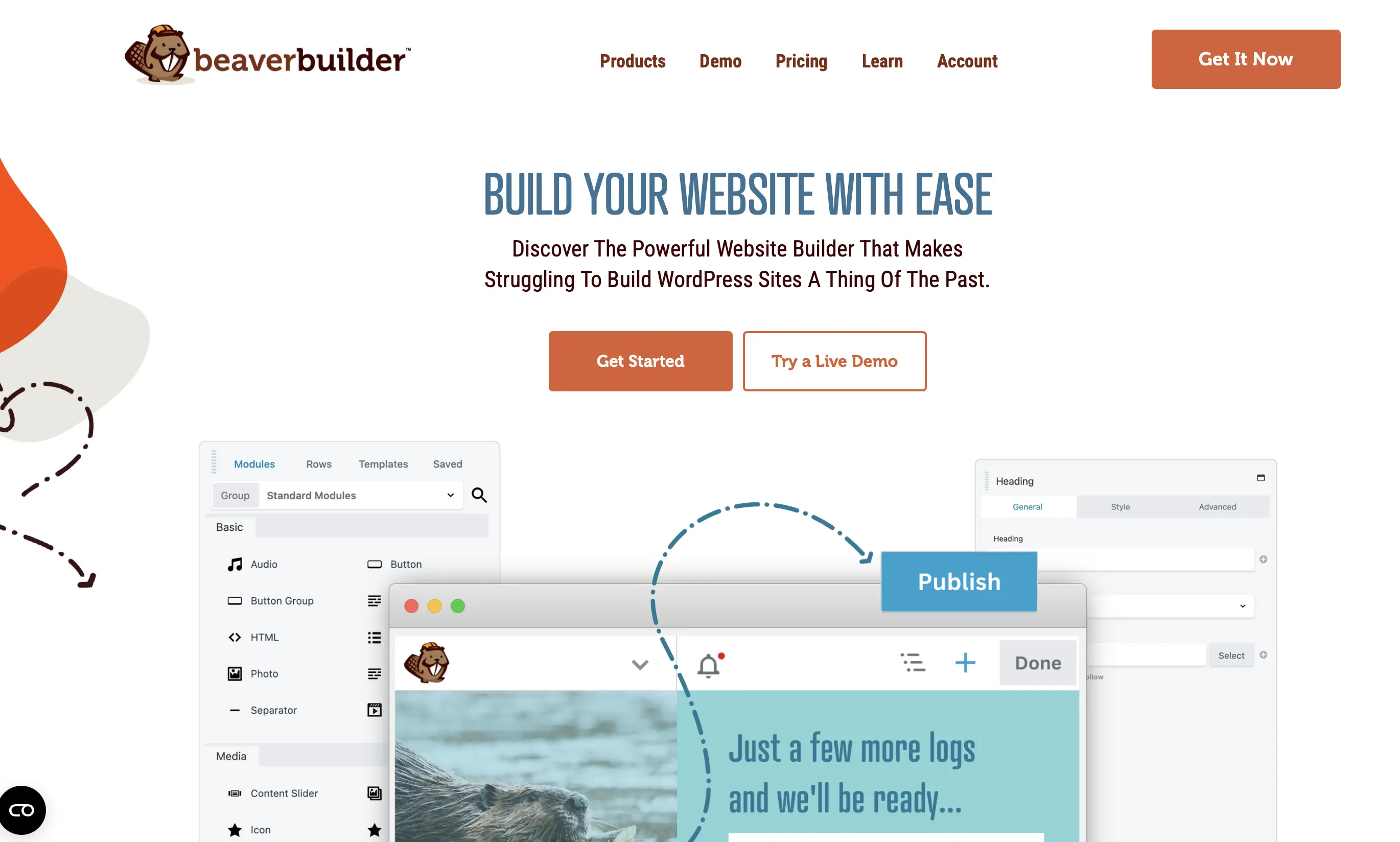 Screenshot del sito web di Beaver Builder Immagine: Screenshot del sito web di Beaver Builder