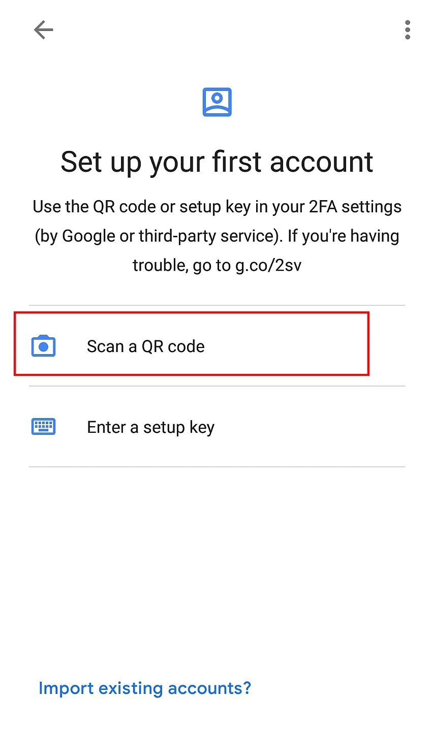 Applicazione Google Authenticator: Scansiona codice QR Immagine: Applicazione Google Authenticator: Scansiona codice QR