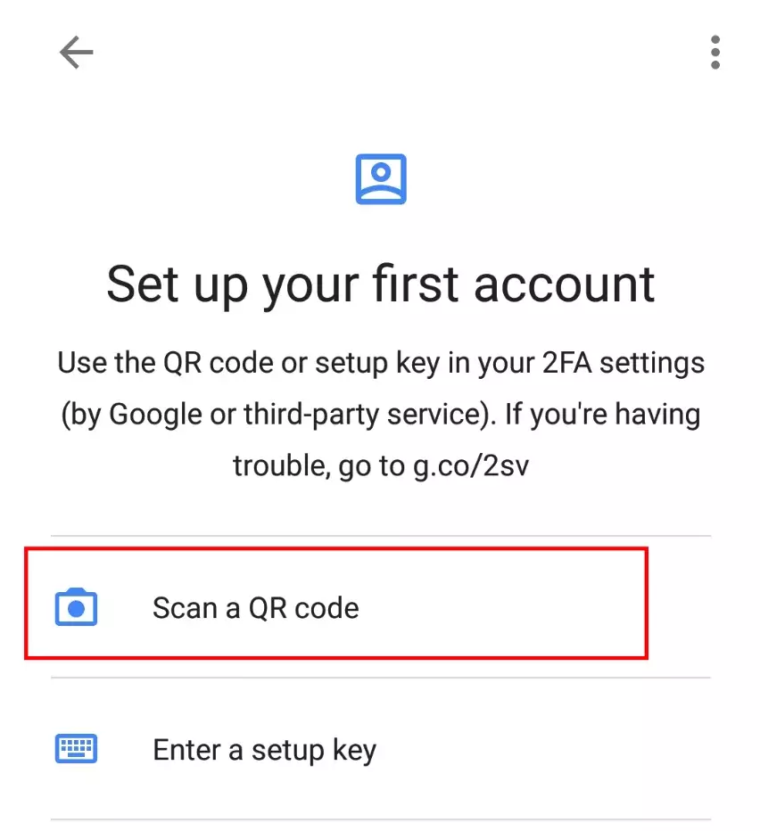 Immagine: Applicazione Google Authenticator: Scansiona codice QR