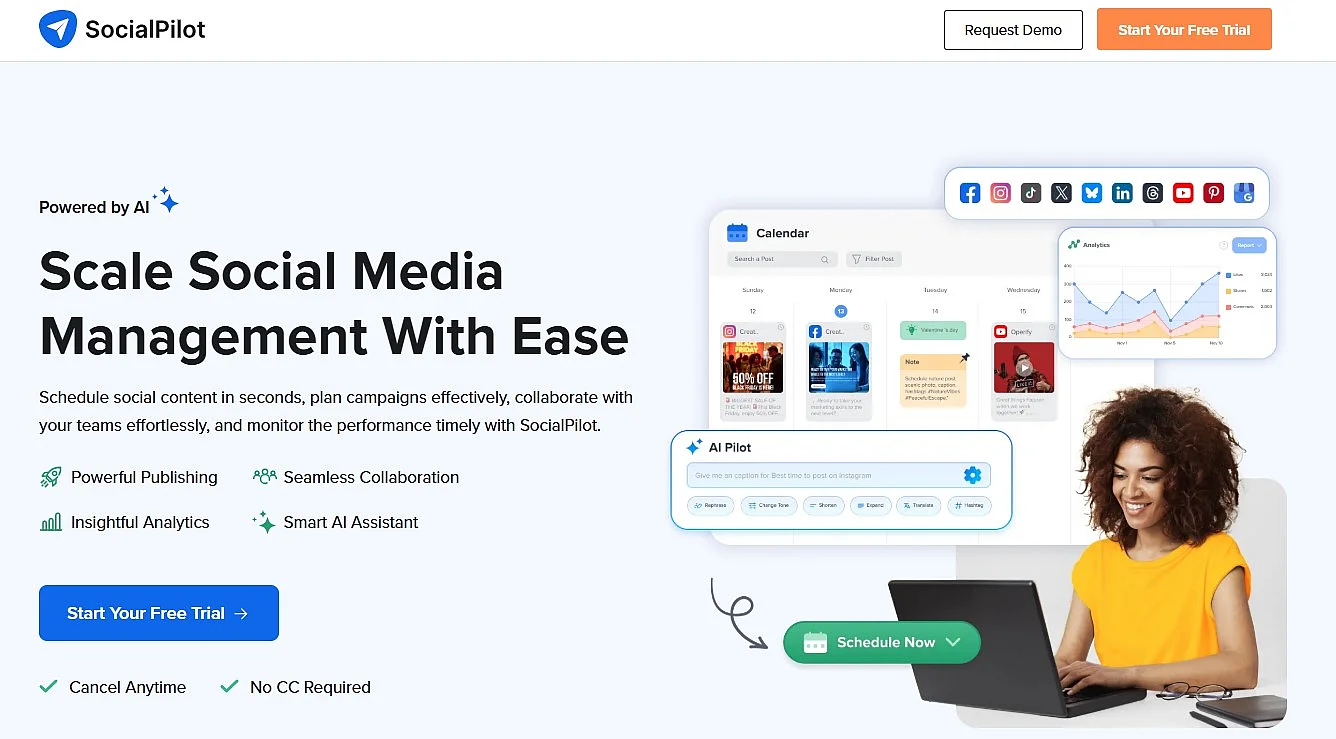 Immagine: Interfaccia utente di SocialPilot