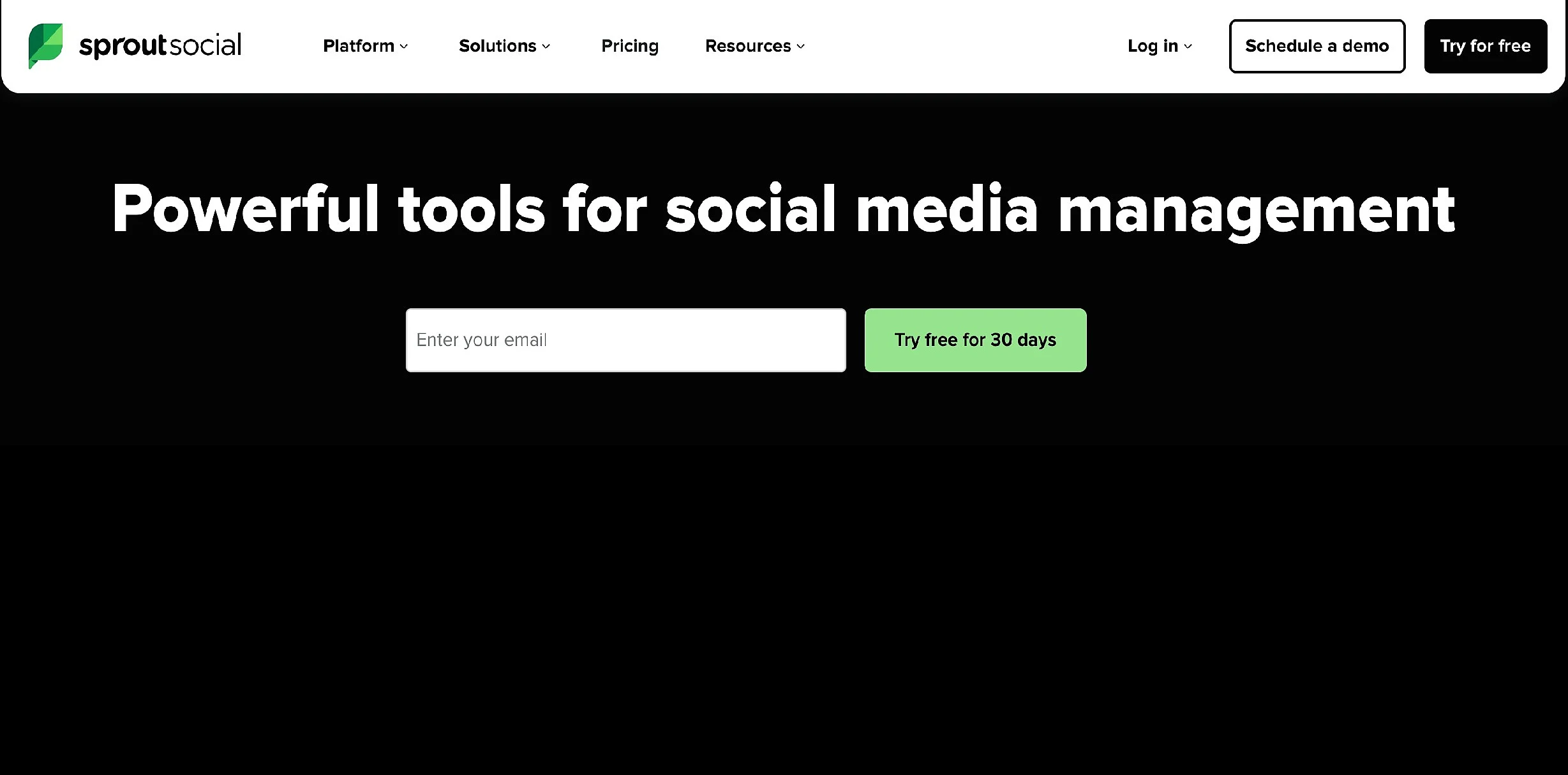 Screenshot del sito web di Sprout Social Immagine: Screenshot del sito web di Sprout Social