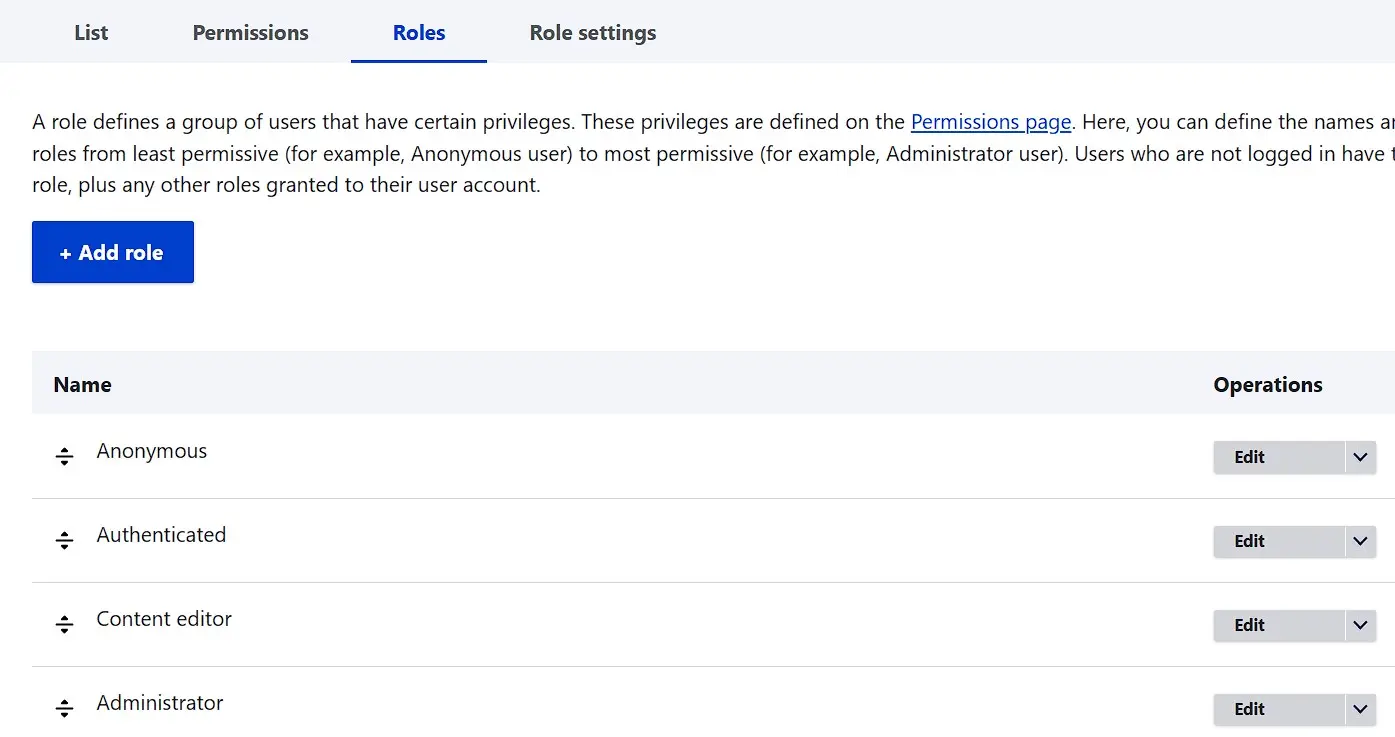 Gestione dei gruppi nel menu “Utente” di Drupal Immagine: Gestione dei gruppi nel menu “Utente” di Drupal