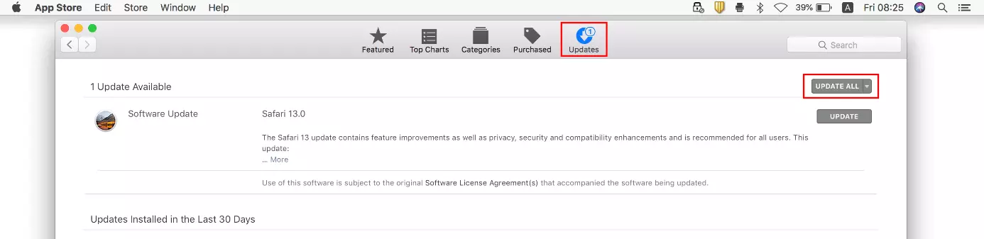 Immagine: App Store in macOS: aggiornamenti