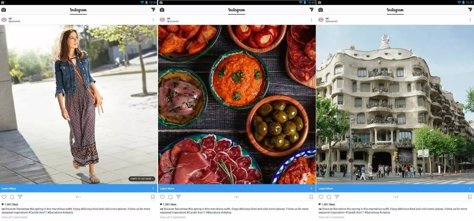 esempio di un Carousel Ad su Instagram