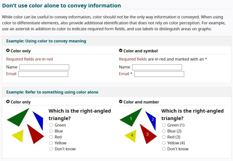 Esempio di design: colori e informazioni Immagine: Esempio di design: colori e informazioni