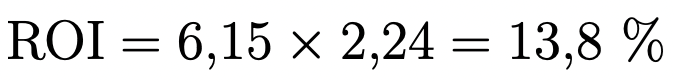 Esempio con una formula alternativa per il calcolo del ROI Esempio con una formula alternativa per il calcolo del ROI