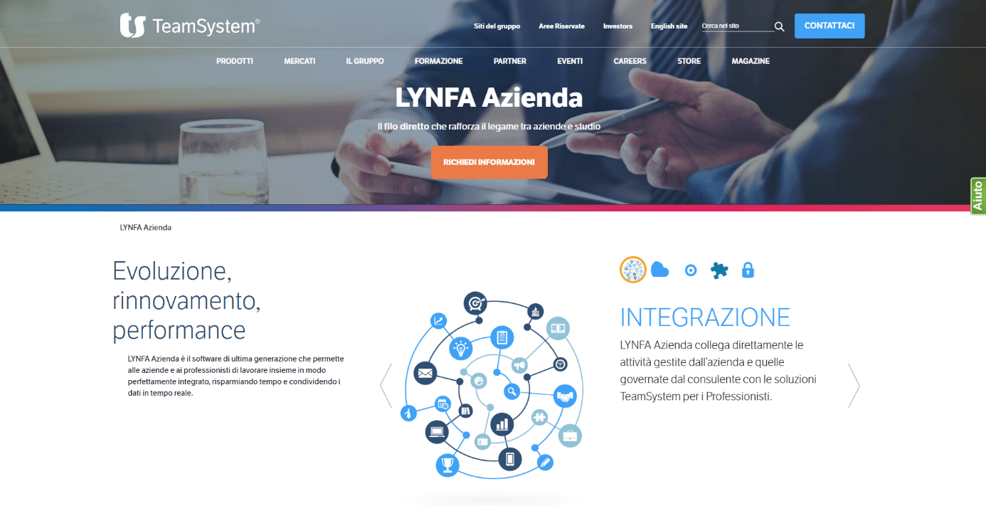 Pagina di prodotto di LYNFA Azienda sul sito web di TeamSystem