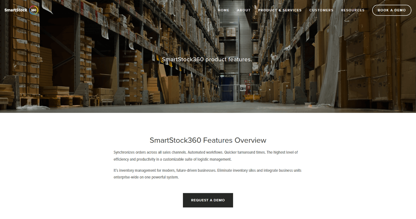 Screenshot del sito web di SmartStock 360