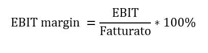 Formula per il calcolo dell’EBIT margin