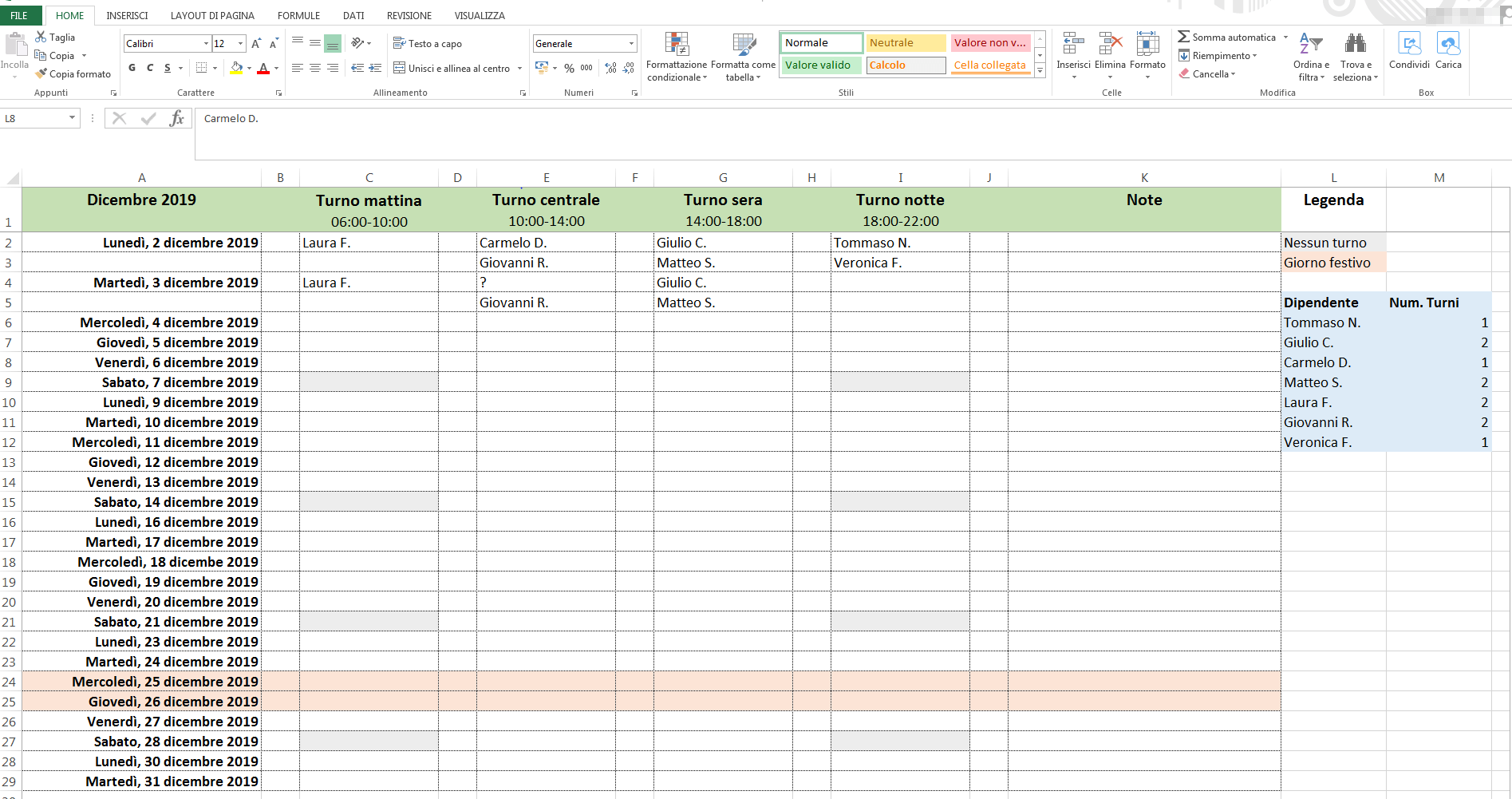 Orari Turni Di Lavoro Ciclo Continuo Shaincent