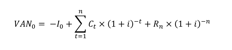 Formula per il calcolo del valore attuale netto (variante)