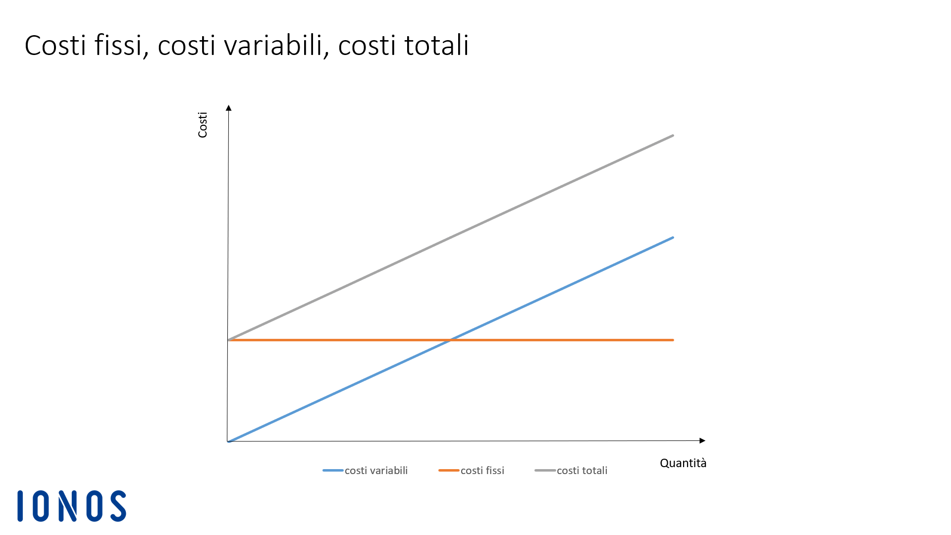 Grafica relativa ai costi fissi e variabili di un’impresa